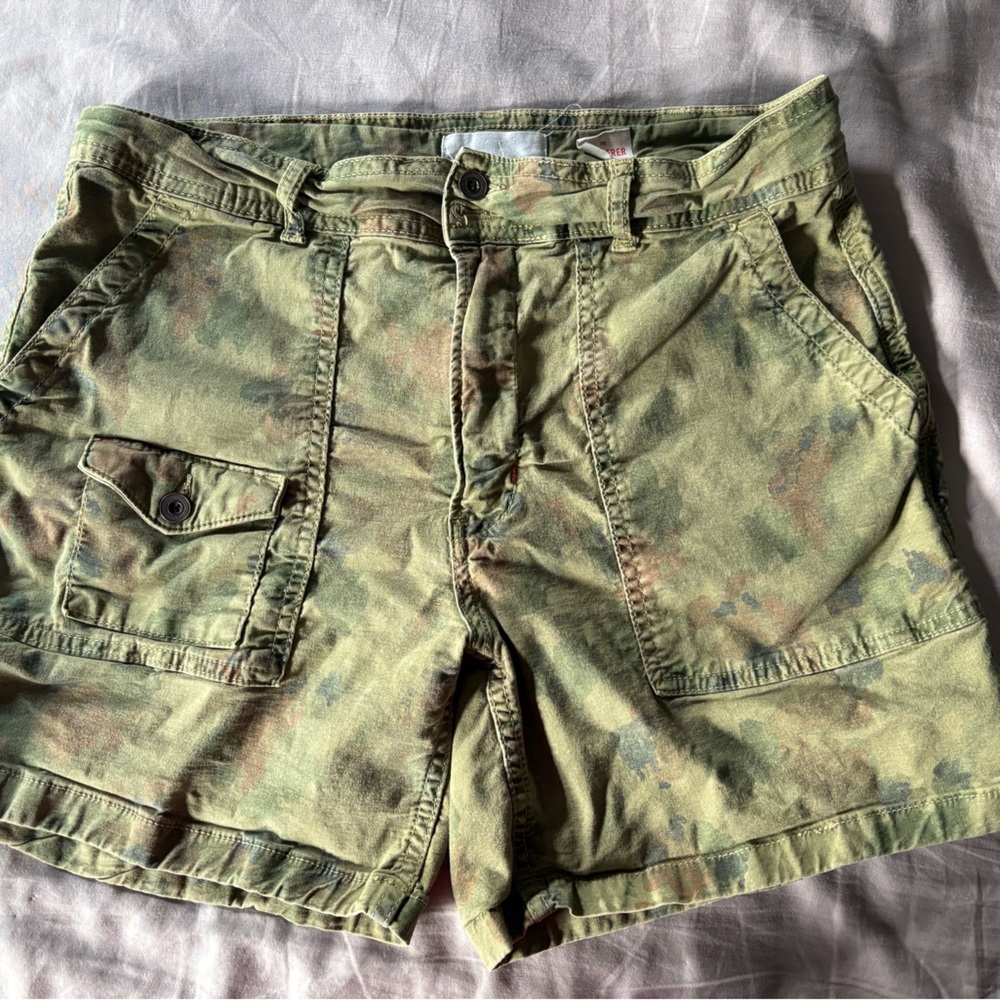 Anthropologie "Wanderer" camo shorts.